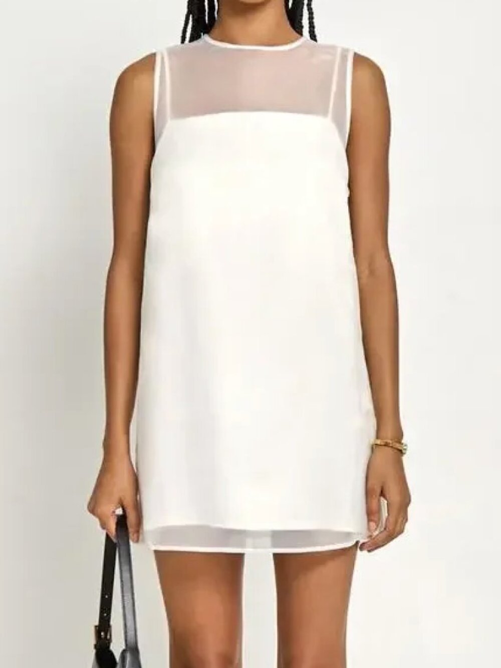 Few Moda Kourt Jemma White Jemma Satin Organza Mini Dress